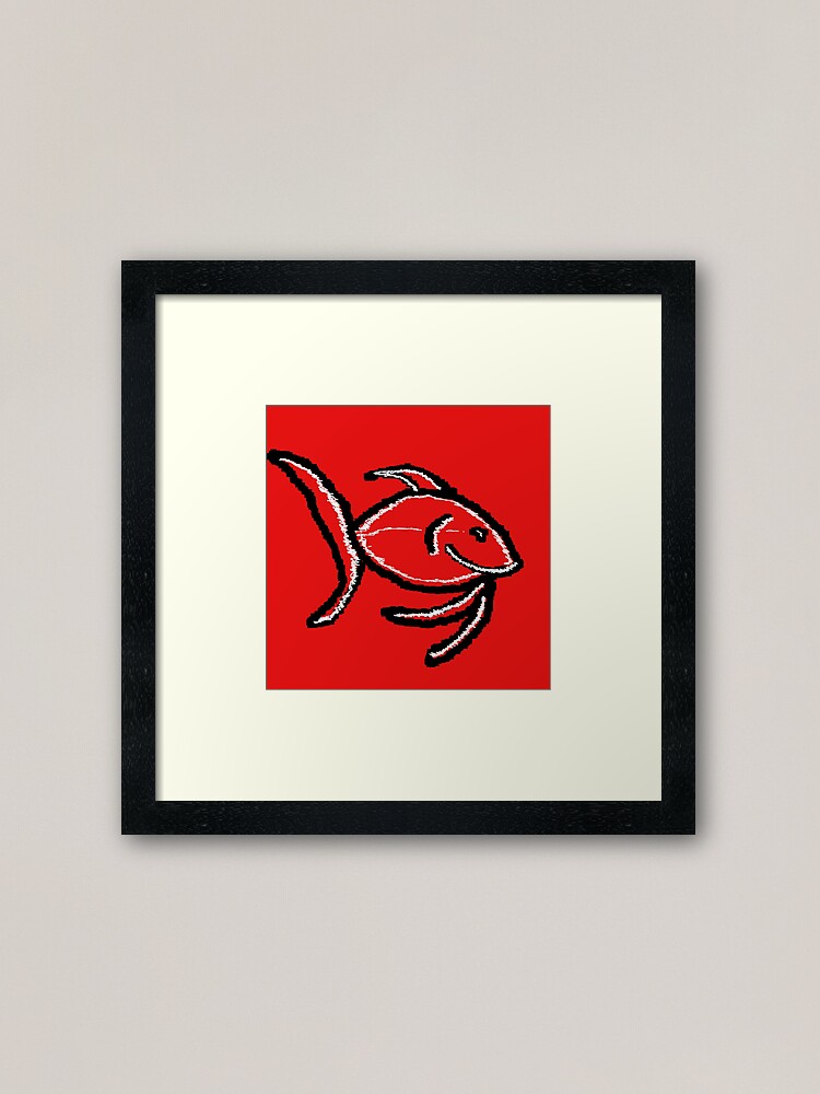Alternate view of Furry Fish Framed Art Print