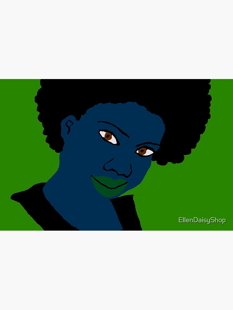 Beautiful Love Afroblue Hair Green Lips by EllenDaisyShop