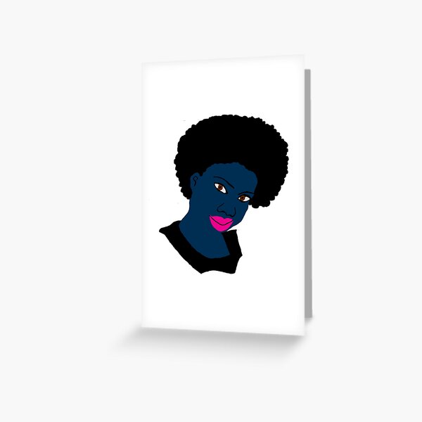 Beautiful Love Your Fro Black Brown Eyes PinkLips Greeting Card