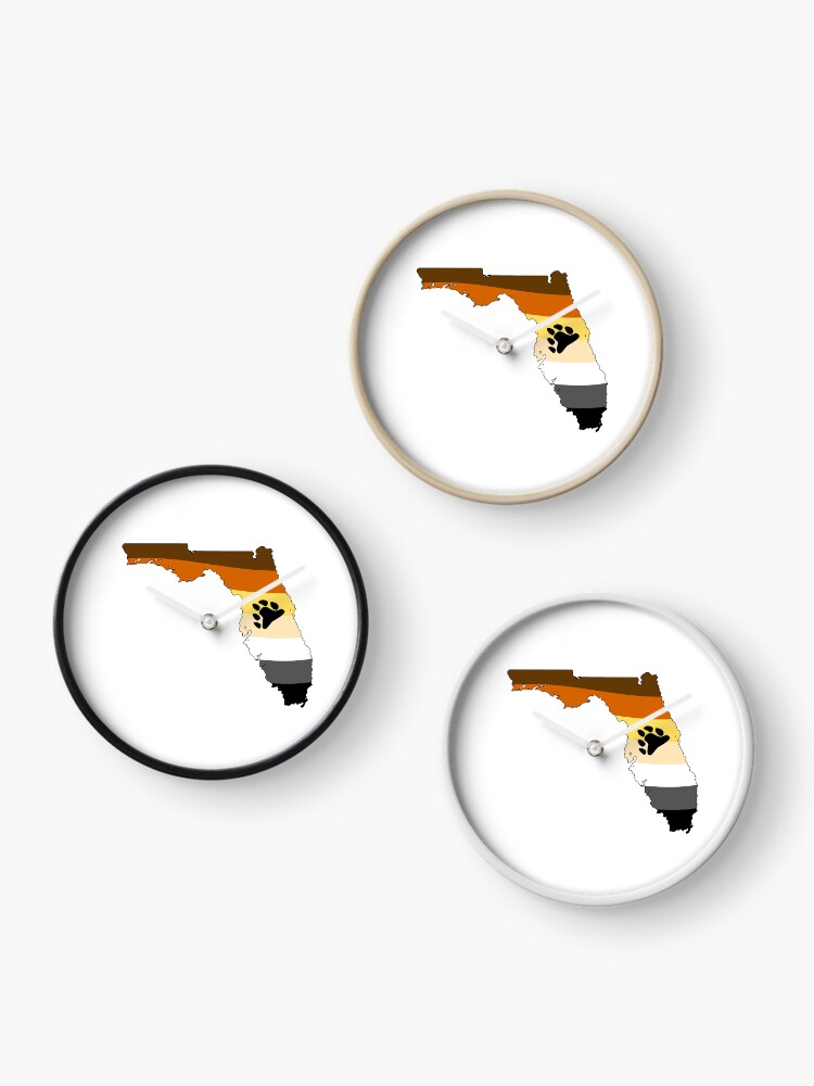 Thumbnail 3 of 4, Clock, Florida Bear Pride designed and sold by Gayesthetic.