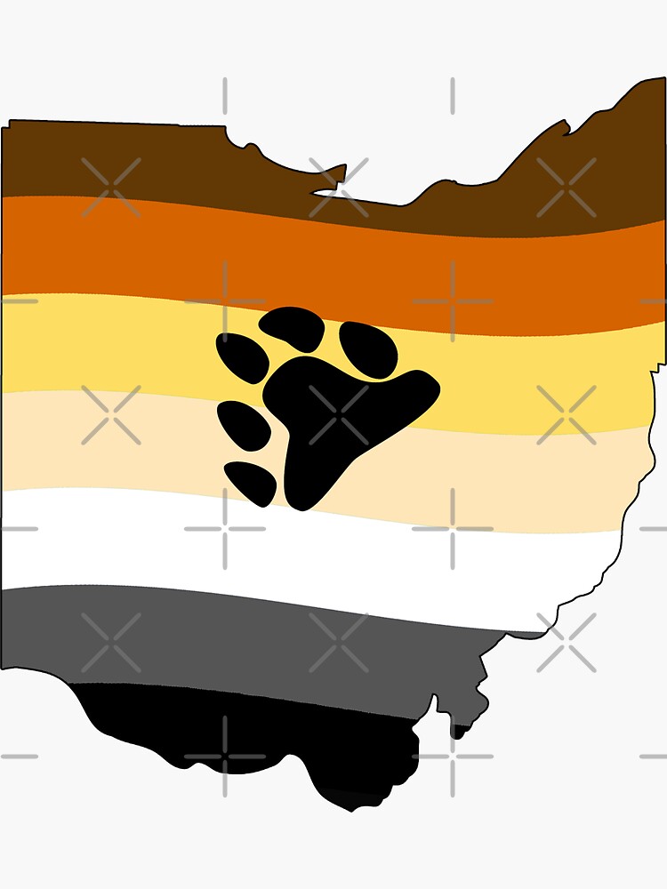 Thumbnail 3 of 3, Sticker, Ohio Bear Pride designed and sold by Gayesthetic.