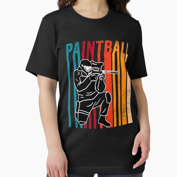Vista previa del artículo con la obra «Amante del paintball retro divertido del paintball», diseñado y vendido por adxota.