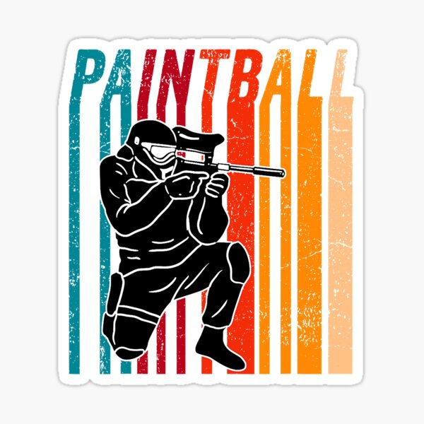 Vista previa del artículo con la obra «Amante del paintball retro divertido del paintball», diseñado y vendido por adxota.