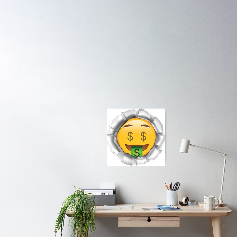 Money Mouth Face Emoji Funny Emoji Cute Emoji Poster For Sale By Quick Hub Redbubble