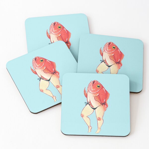 Item preview, Red Snapper Reverse Mermaid designed and sold by ArtbyBiancaRose.