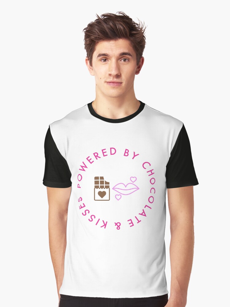 Thumbnail 1 of 5, Graphic T-Shirt, Powered By Chocolate & Kisses designed and sold by aotolife.