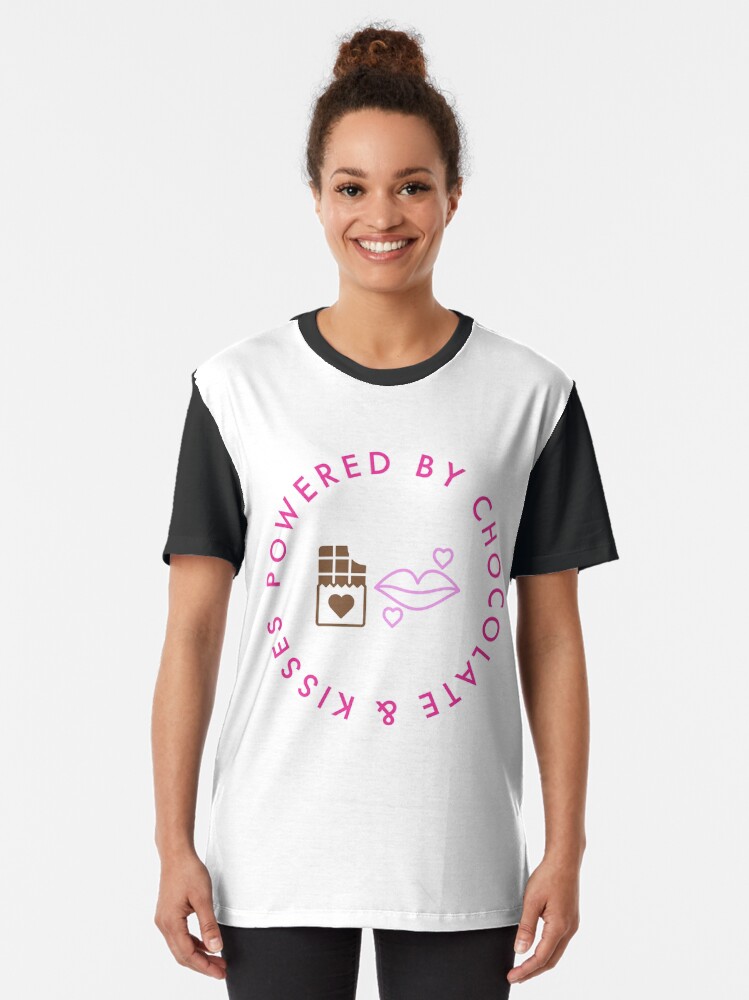 Thumbnail 2 of 5, Graphic T-Shirt, Powered By Chocolate & Kisses designed and sold by aotolife.