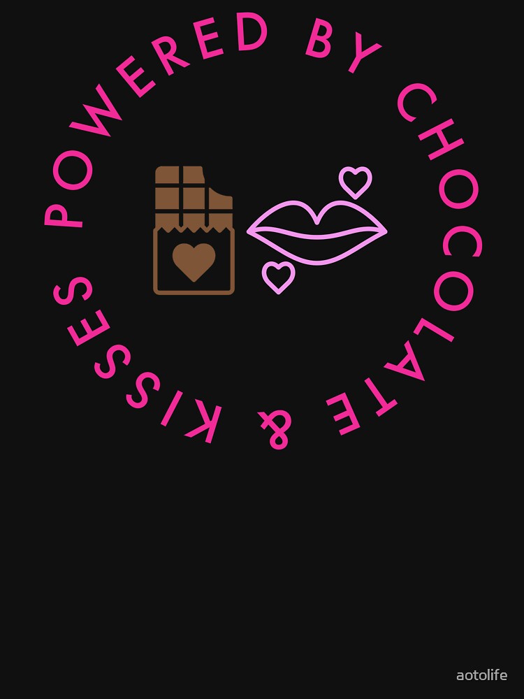 Thumbnail 3 of 3, Fitted Scoop T-Shirt, Powered By Chocolate & Kisses designed and sold by aotolife.
