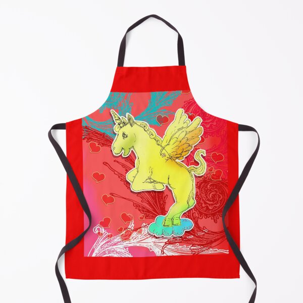 Item preview,  Loving Yellow Unicorn Horse On A Cloud (Original Drawing by ACCI) designed and sold by VanyssaGraphics.