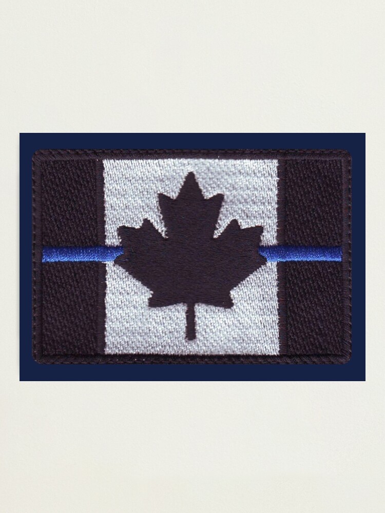 Thin Blue Line Canada Flag Patch Photographic Print for Sale by BetterDaze