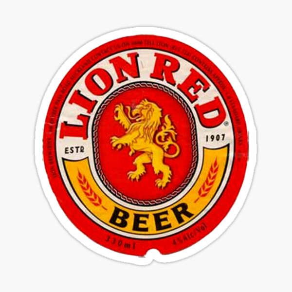 “LION BEER LOGO” Sticker for Sale by andrewaris | Redbubble