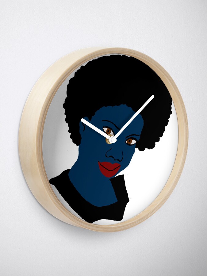 Alternate view of Beautiful Love Your Afro Black Brown Eyes Red Lips Clock
