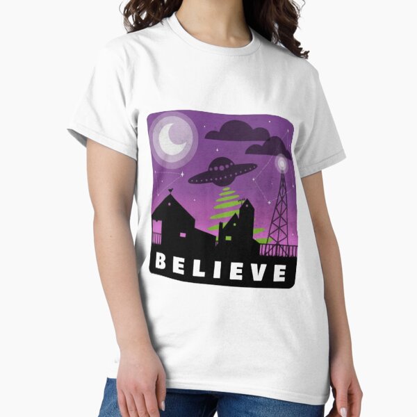 Item preview, Believe in aliens village nightscape designed and sold by CharlotteWinte.
