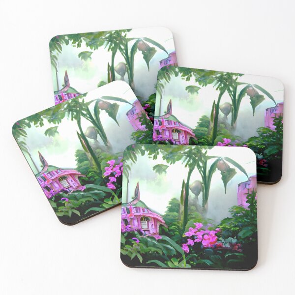 Item preview, Pink tropical city designed and sold by Liminal-Breath.
