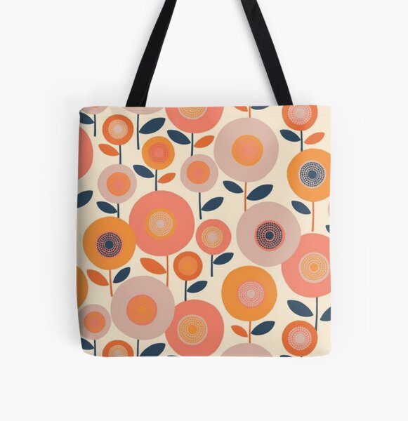 "orla kiely orange flowers, kiely pattern, orla kiely" Tote Bag for