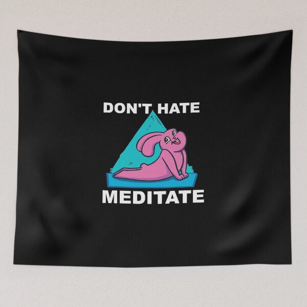 Item preview, Rabbit Yoga Funny Bunnie In Yoga Sticker designed and sold by felyn3gloria.