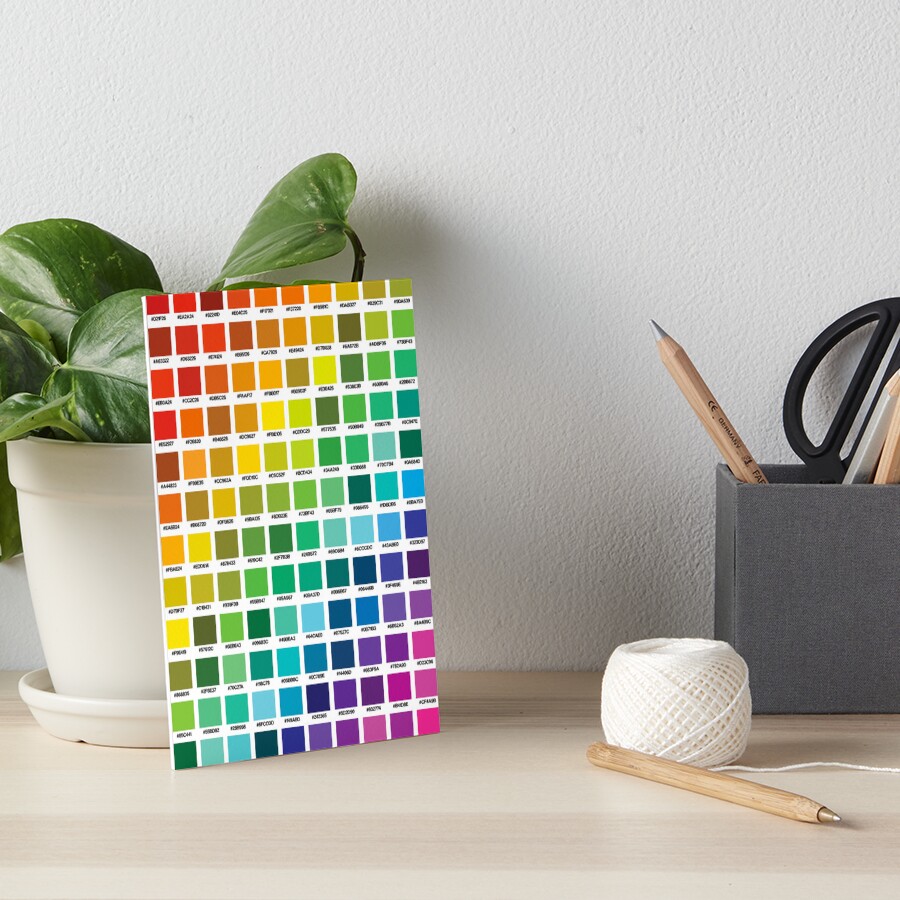 "Hex Codes" Art Board Print for Sale by amandartwork Redbubble