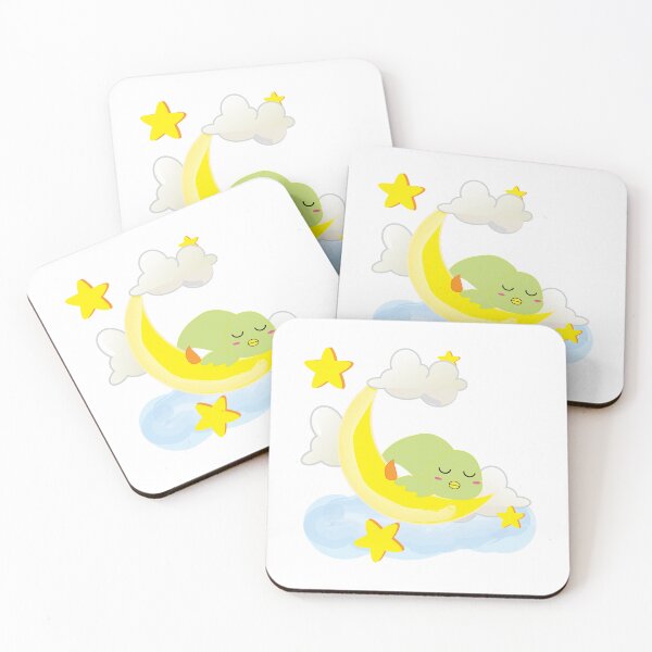 Item preview, Cute kawaii bird sleeping on the moon designed and sold by fluffyfamcraft.