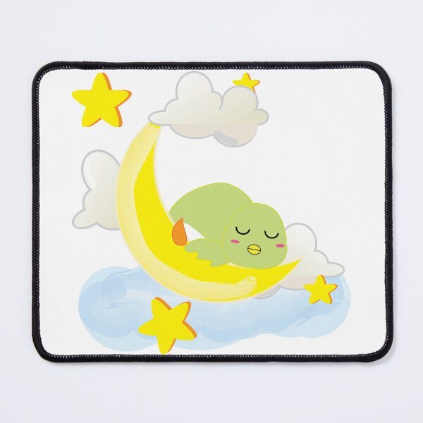 Item preview, Cute kawaii bird sleeping on the moon designed and sold by fluffyfamcraft.