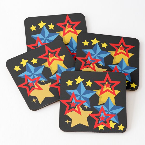 Item preview, Happy smiley emoji and stars with red black blue green yellow   designed and sold by johnrk.