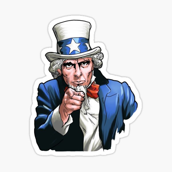 Amercan Flag Uncle Sam Freedom America K&Company 3D Sticker 