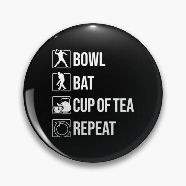 Item preview, Bow, Bat, Cup Of Tea, Repeat - Funny Cricket   designed and sold by D4Biz.