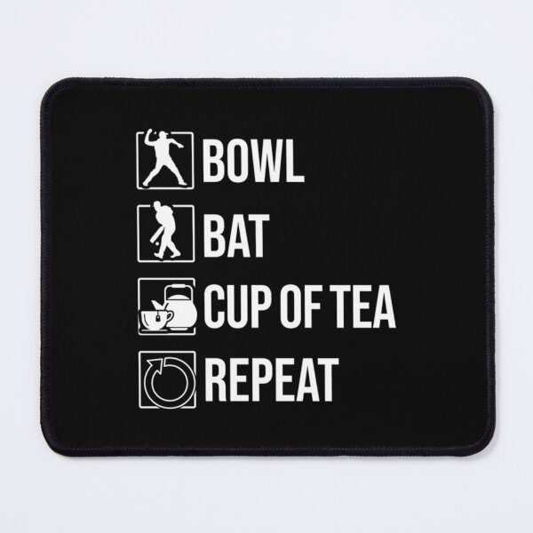 Item preview, Bow, Bat, Cup Of Tea, Repeat - Funny Cricket   designed and sold by D4Biz.