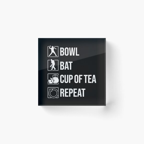Item preview, Bow, Bat, Cup Of Tea, Repeat - Funny Cricket   designed and sold by D4Biz.