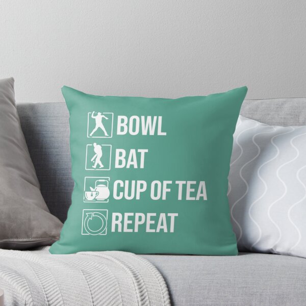 Item preview, Bow, Bat, Cup Of Tea, Repeat - Funny Cricket   designed and sold by D4Biz.
