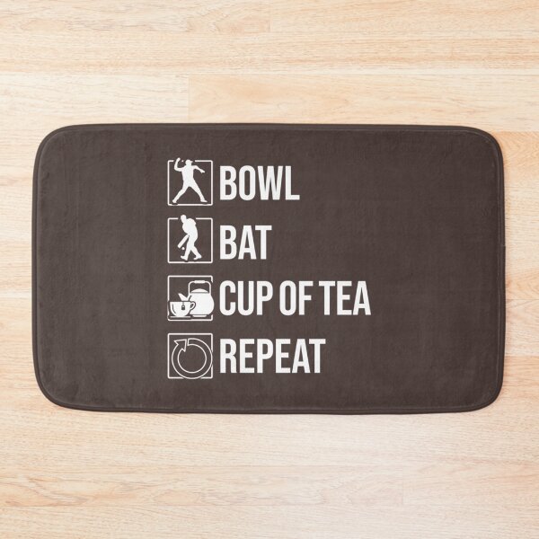 Item preview, Bow, Bat, Cup Of Tea, Repeat - Funny Cricket   designed and sold by D4Biz.