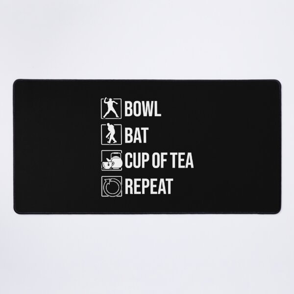 Item preview, Bow, Bat, Cup Of Tea, Repeat - Funny Cricket   designed and sold by D4Biz.