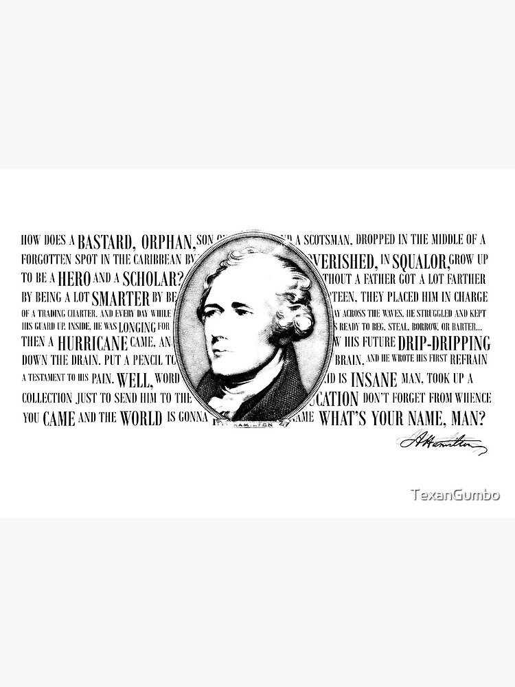 Alexander Hamilton Lyric Print Black Art Board Print By Texangumbo Redbubble