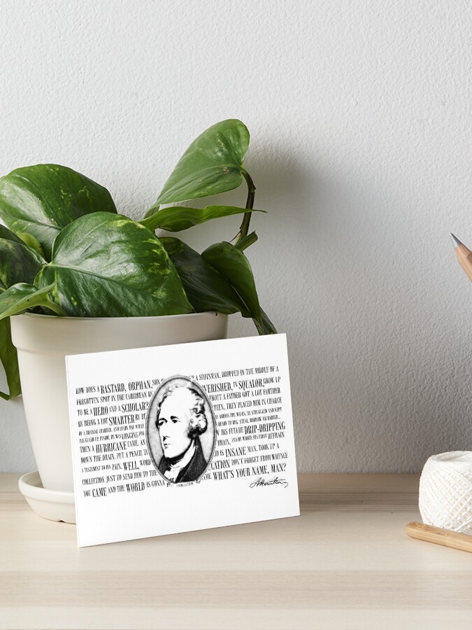 Alexander Hamilton Lyric Print Black Art Board Print By Texangumbo Redbubble