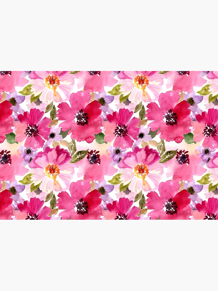 Watercolor Flowers Pink Fuchsia by junkydotcom