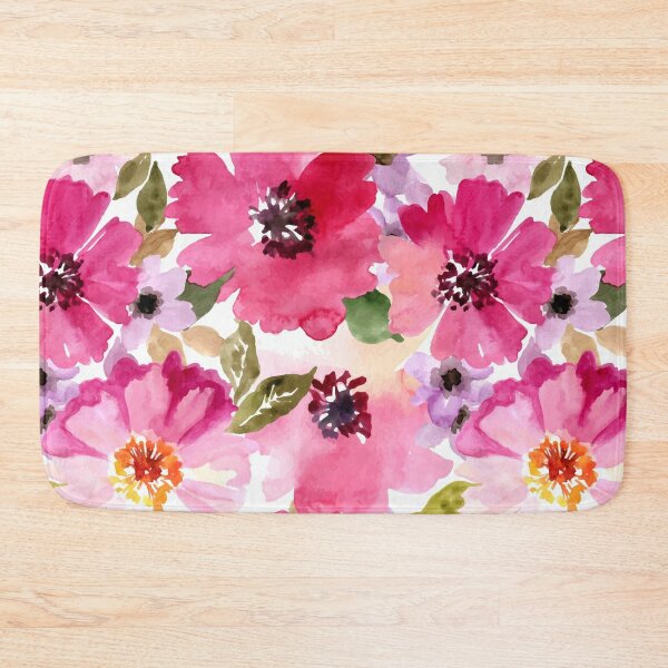  Hello Gorgeous Bath Mat Hot Pink Dark Magenta Fuchsia