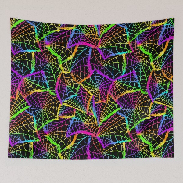 Item preview, Rainbow Spiderwebs Seamless Pattern designed and sold by TheoWren.
