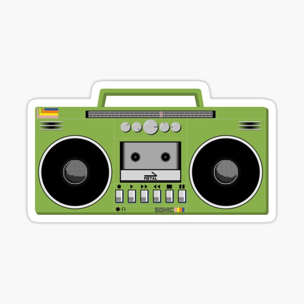 Retro Ghetto Blaster Sticker