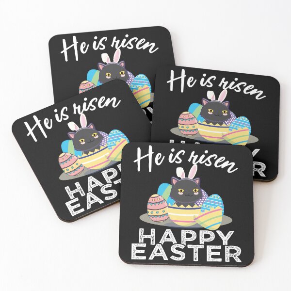 Item preview, Cute Black Cat Bunny Ears Easter Egg Hunt Risen Bible designed and sold by alltheprints.