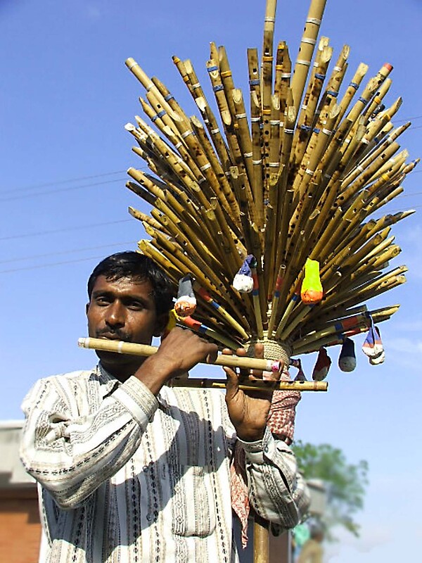 "Indian flute player" by Jayesh Patel Redbubble