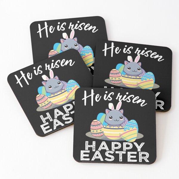 Item preview, Cute Cat Bunny Ears Easter Egg Hunt Risen Bible designed and sold by alltheprints.