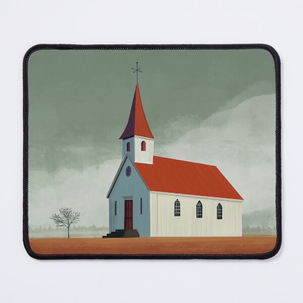 Item preview, Country church landscape paint wall art  designed and sold by Arctic frame studio.