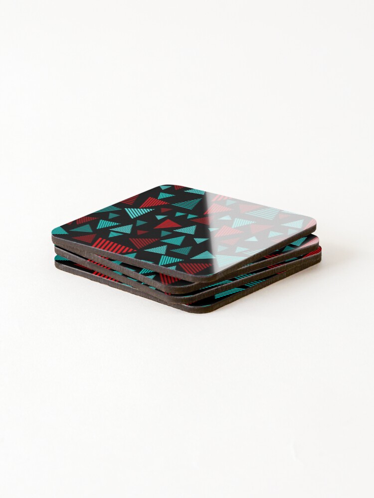 Thumbnail 4 of 5, Coasters (Set of 4), Multicolor Triangle Pattern designed and sold by risingrocket.