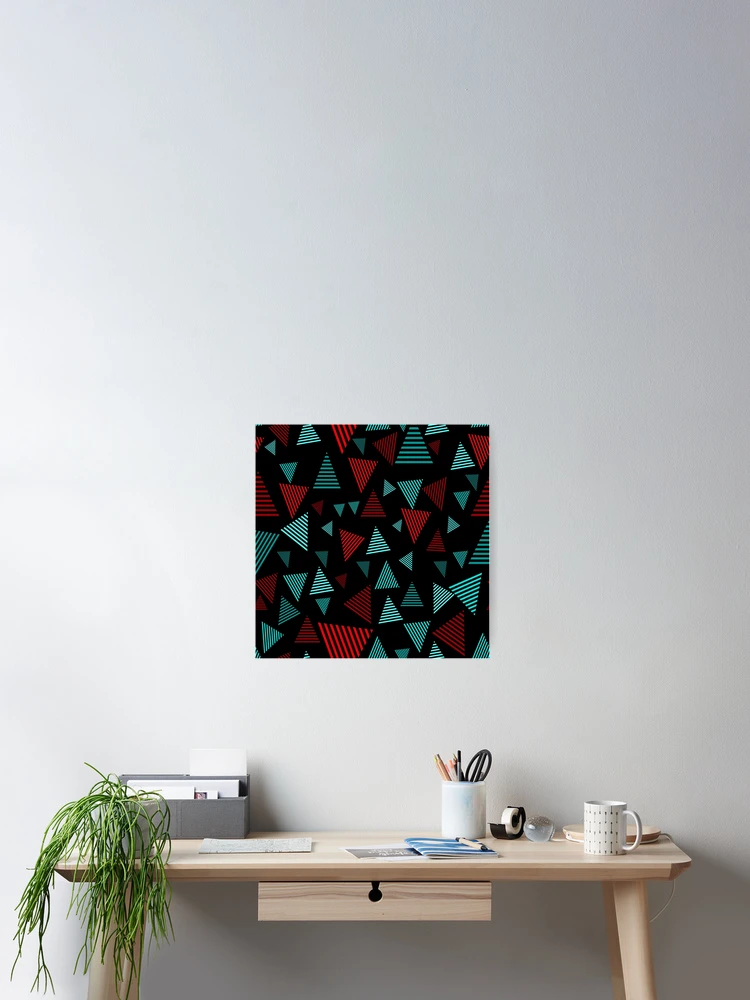 Thumbnail 2 of 3, Poster, Multicolor Triangle Pattern  designed and sold by risingrocket.