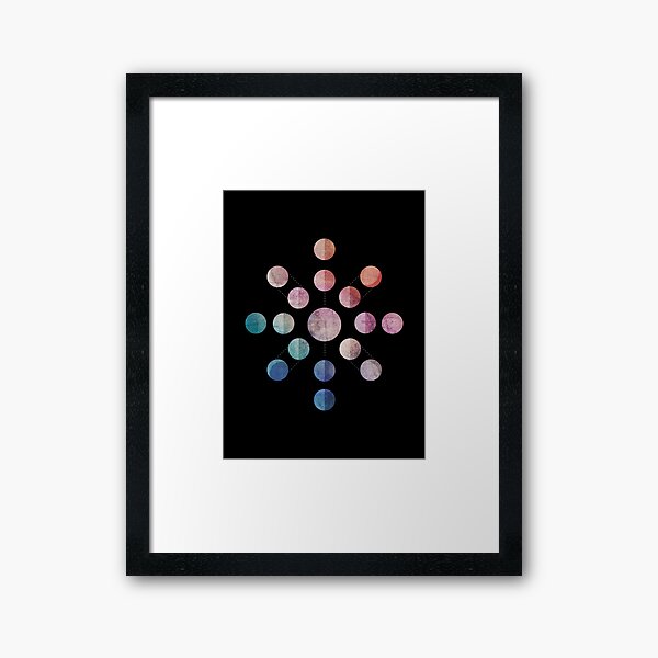 Lunar Cycle (Dark) Framed Art Print