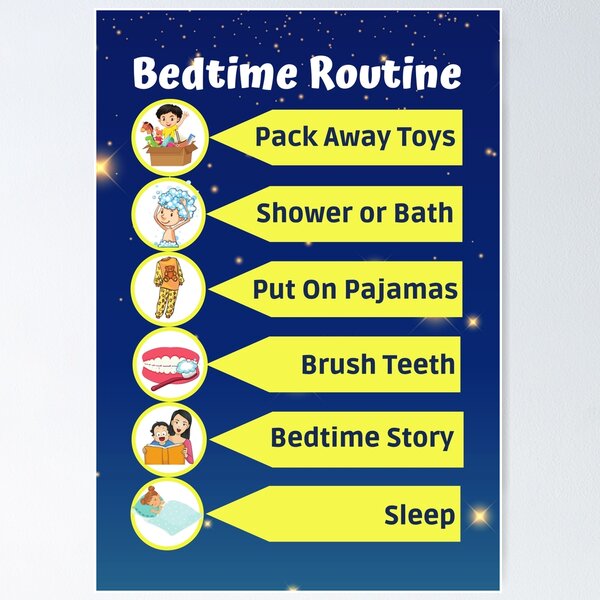 Item preview, Bedtime Routine Poster for Kids designed and sold by AshStylz.
