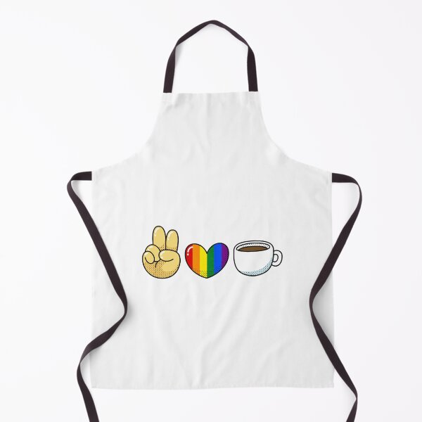 Item preview, Peace love and coffee in gay theme - funny lgbt quotes, allyship color designed and sold by ElliottKiti.