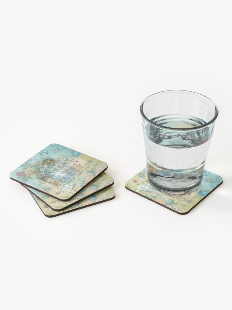 Alternate view of Wonderland - Bonkers Quote- Alice in Wonderland Coasters (Set of 4)