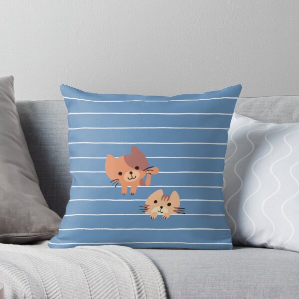Item preview, cat duo on blue designed and sold by onMerryDay.