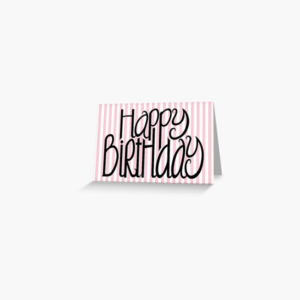 Aperçu de l'œuvre Joyeux anniversaire rayures roses créée et vendue par mrana.