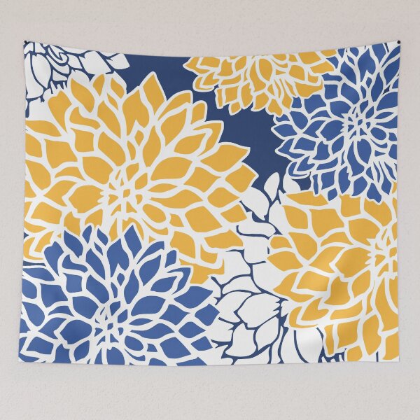 Artikelvorschau, Flower Blooms, Blue and Yellow entworfen und verkauft von meggydesigns.